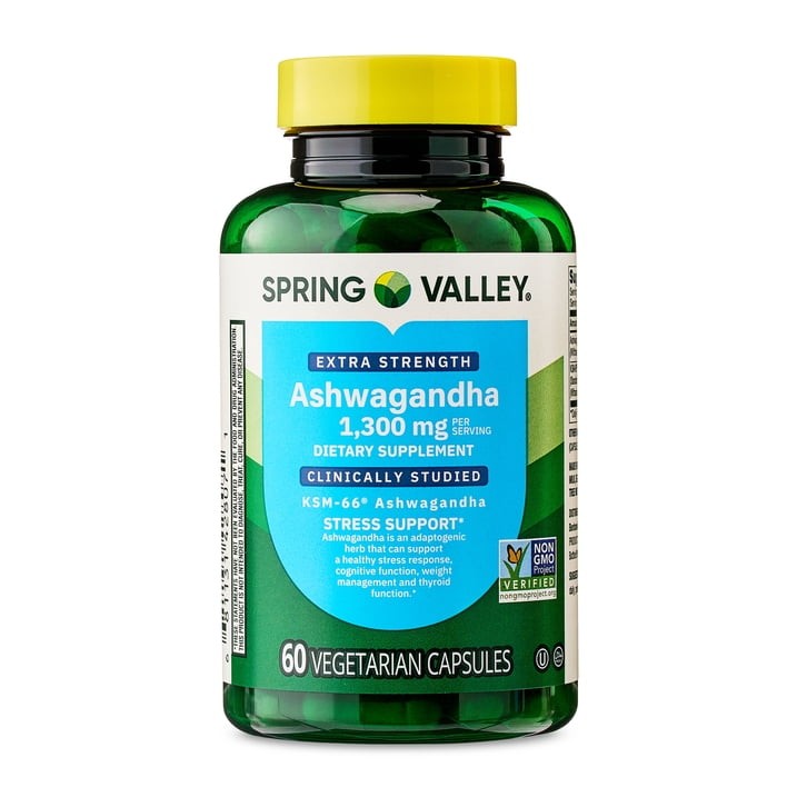 Spring Valley Ashwagandha 1300mg Dietary Supplement 60 Vegetarian Capsules