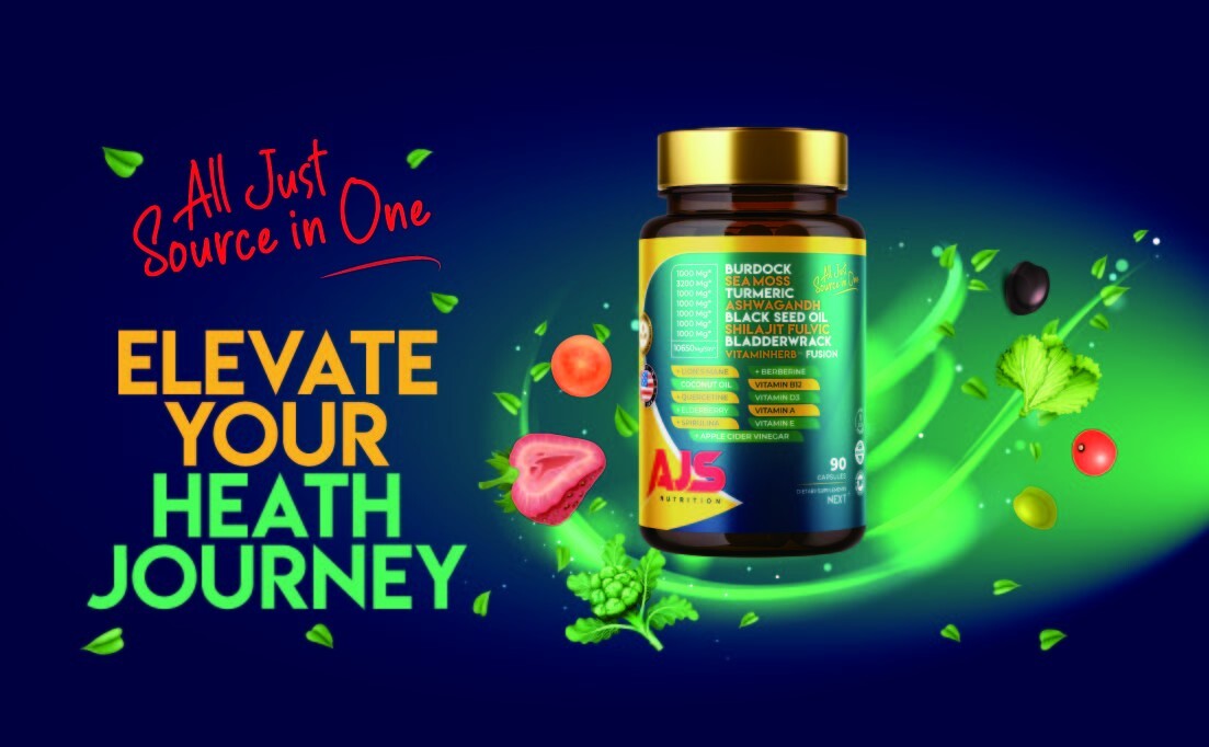 AJS 20 All-in-One-Sea Moss, Ashwagandha, Turmeric, Shilajit,Black Seed Oil90CT