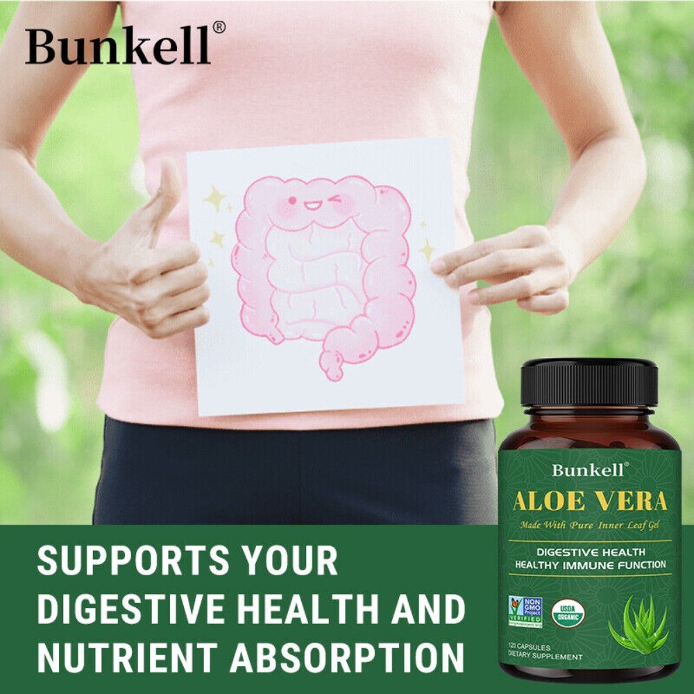 Aloe Vera Vegan Capsules Enhance Immunity Promotes Digestive Health 120 Pills US