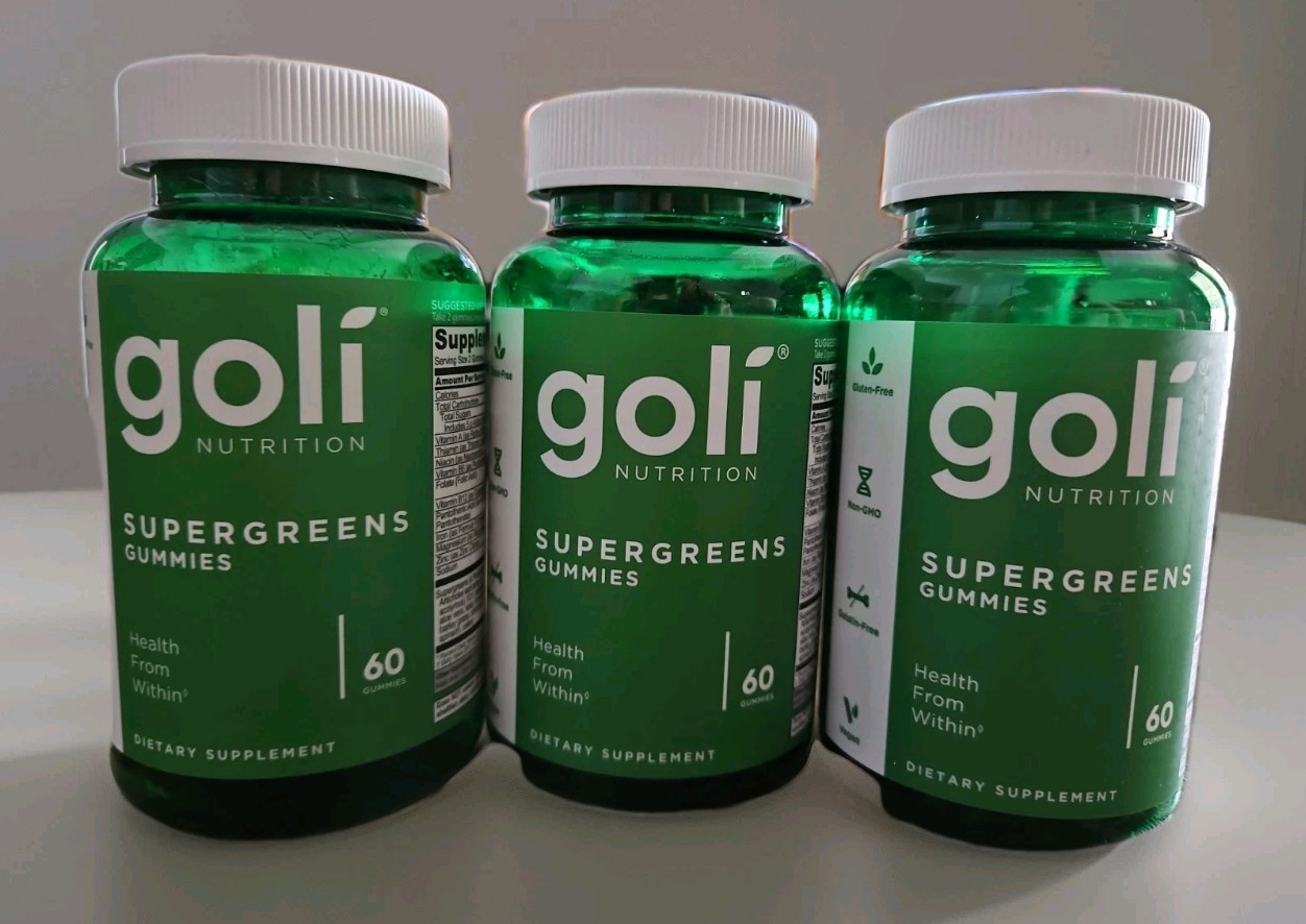 3 Pack Goli Nutrition Supergreens Gummies Health Supplements 60 Count Exp: 2/28