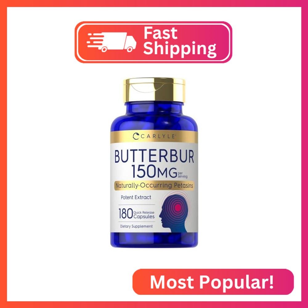 Carlyle Butterbur Supplement 150 mg | 180 Capsules | PA Free Root Extract | Peta