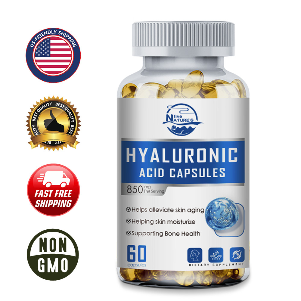 Hyaluronic Acid with MSM – 1000mg Joint & Skin Support – 60 Capsules | Non-GMO