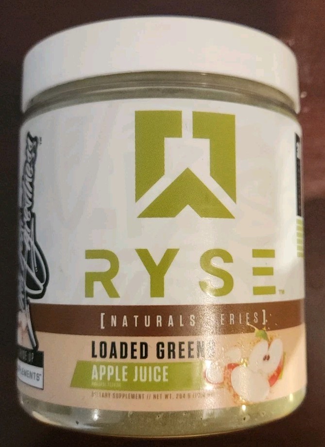 RYSE LOADED GREENS APPLE JUICE (10.7 OZ) 303G 30-SERVINGS SUPERFOOD EXP 10/2025