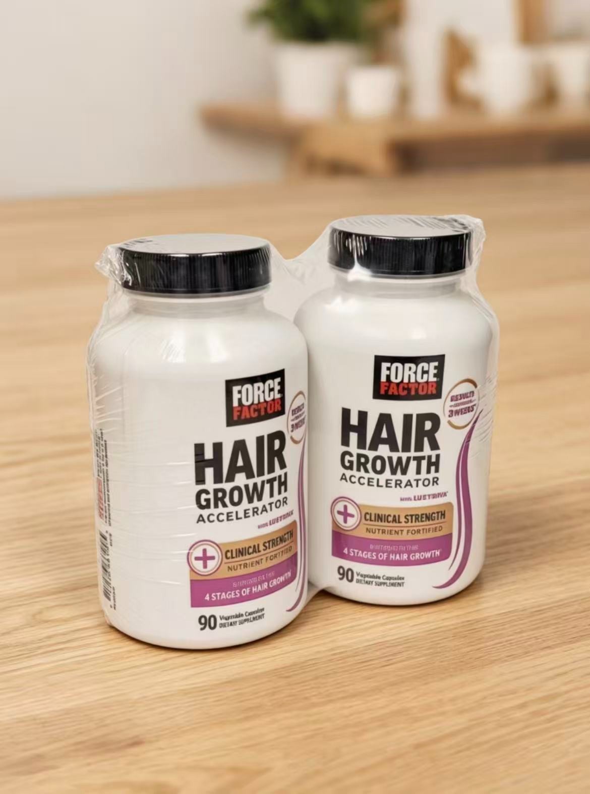 2 Bottles Force Factor Hair Growth Accelerator Capsules, 180 Count Free Shipping