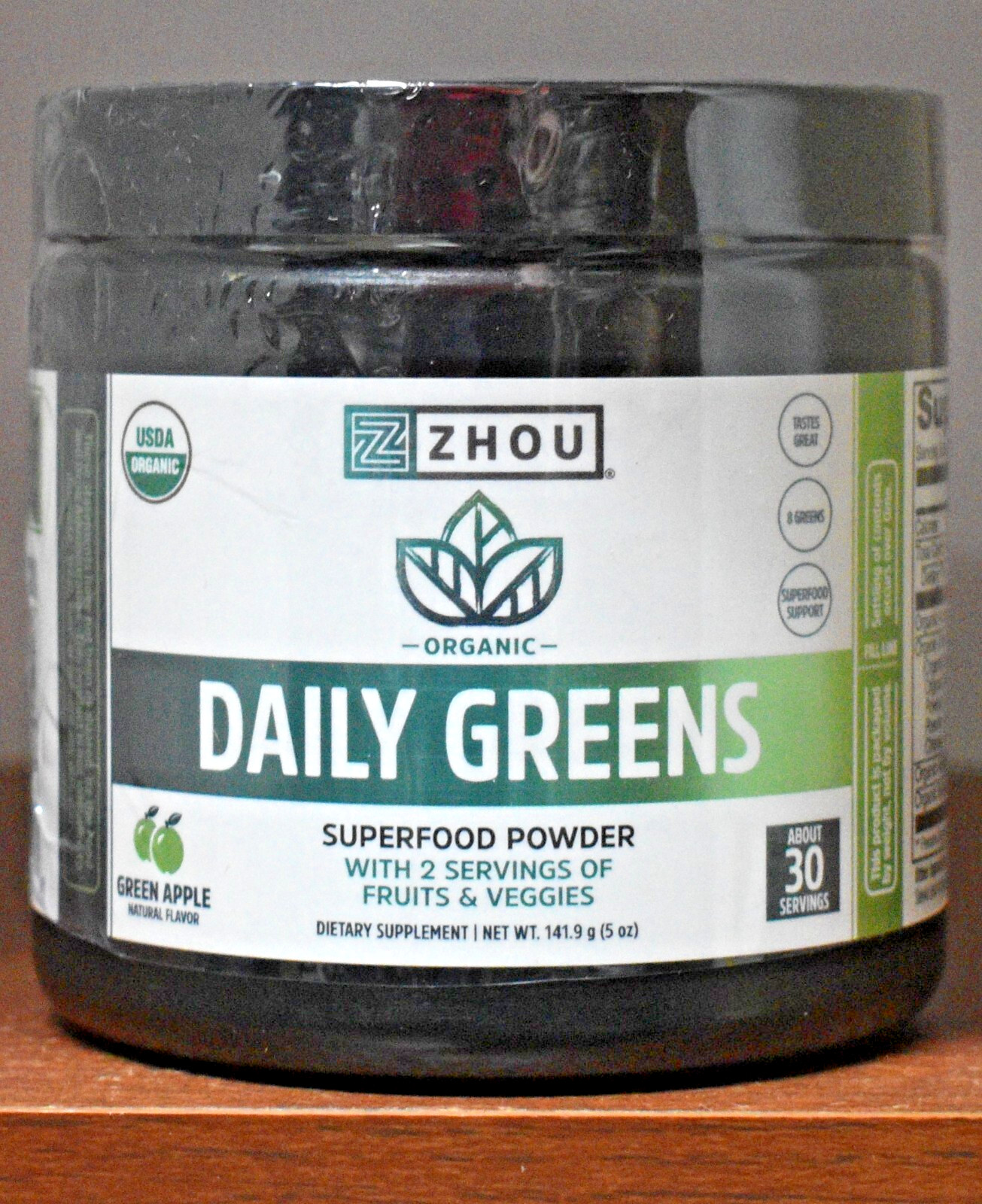 Zhou Daily Greens 141.9 g (5 oz) Zhou Nutrition Organic Greens Powder 5oz 141.9g