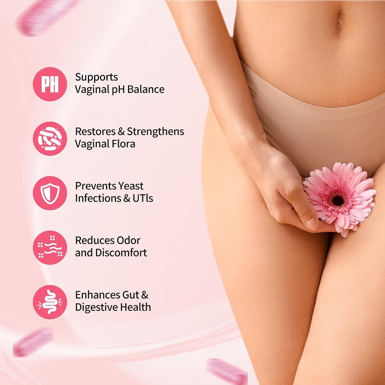 Vaginal Probiotics for Women pH Balance Flora Support 100 Capsules
