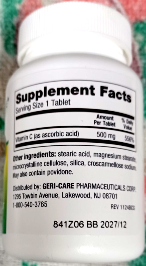 VITAMIN C 100 TABLETS 500 MG EXP-08/2027