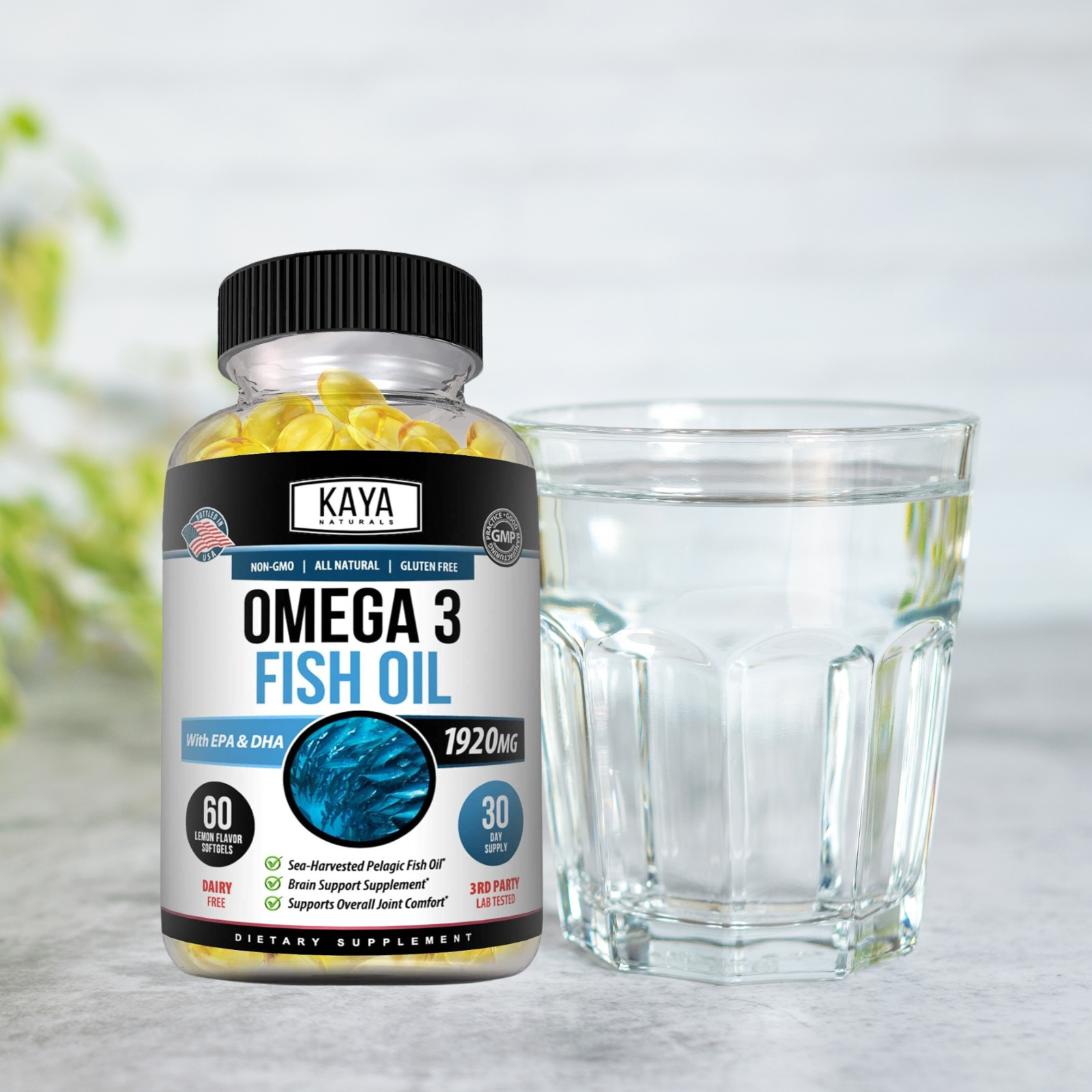 Omega 3 Gummies 60ct, Supports Joint Inflammation, Heart, Brain & Overall Health
