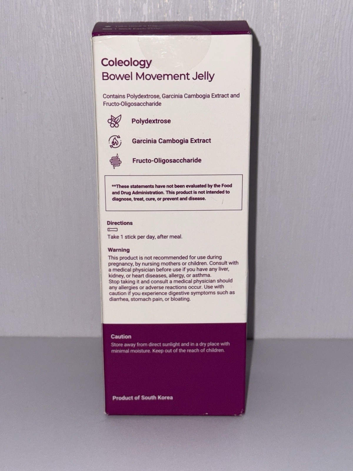 Coleology Bowel Movement Jelly Garcinia Cambogia Jelly 10 Sticks. Grape & Prune