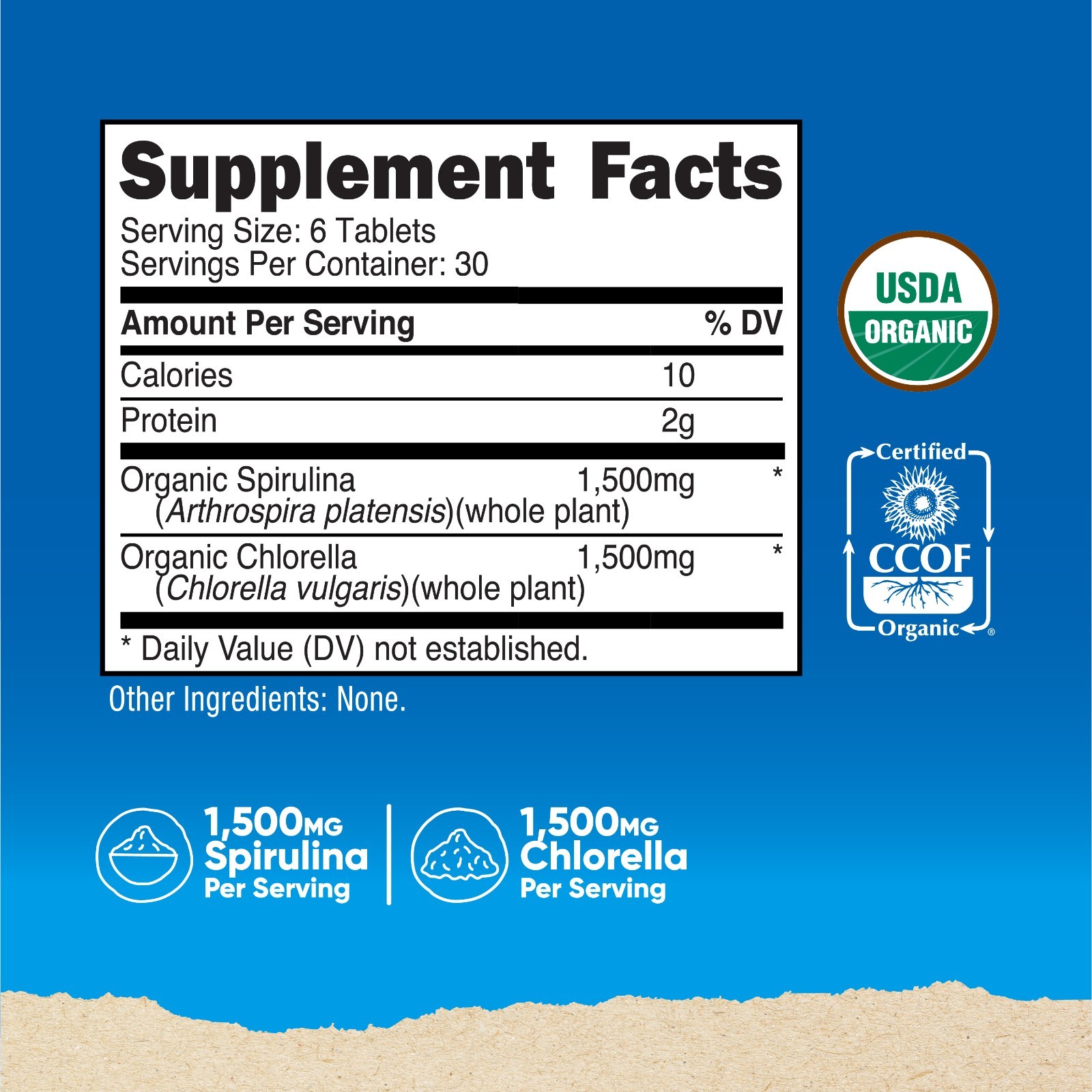 Nutricost Organic Spirulina + Chlorella (3,000mg) 180 Tablets – USDA Organic