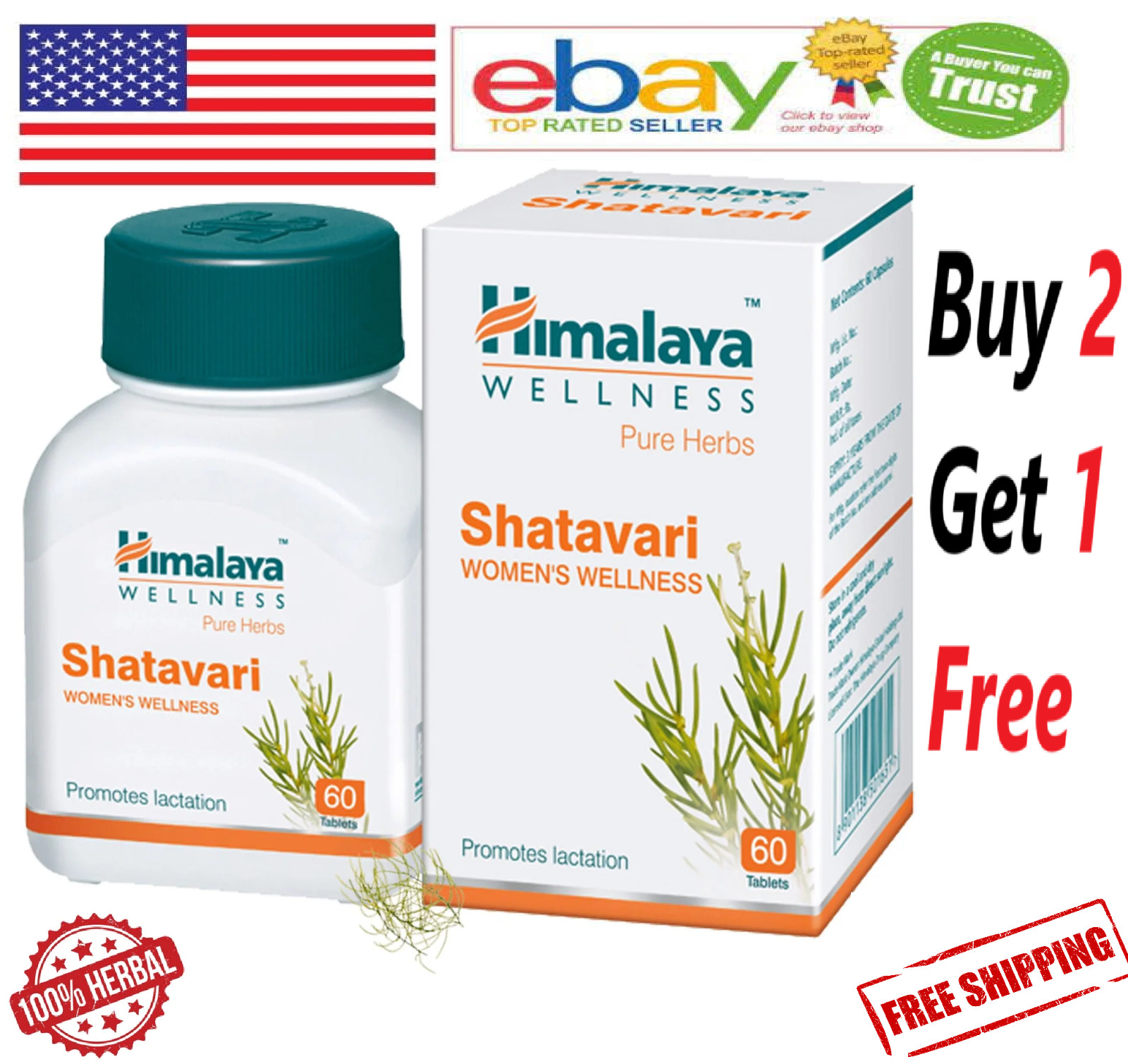 SHATAVARI Himalaya 60 Tabs With Long Expiry & Free Shipping