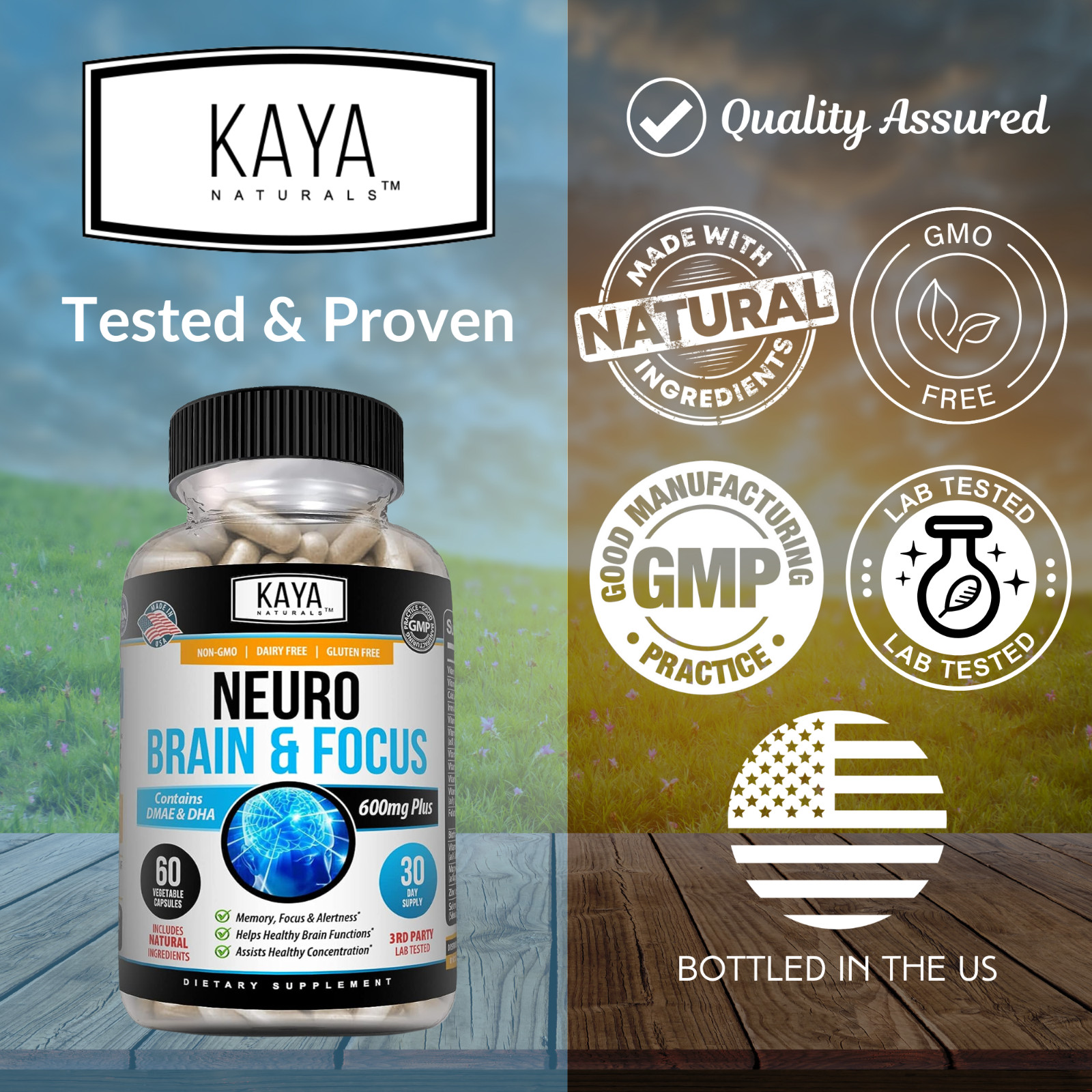 Neuro Brain & Focus 60ct, Healthy Memory Function, Clarity Nootropic Supplement