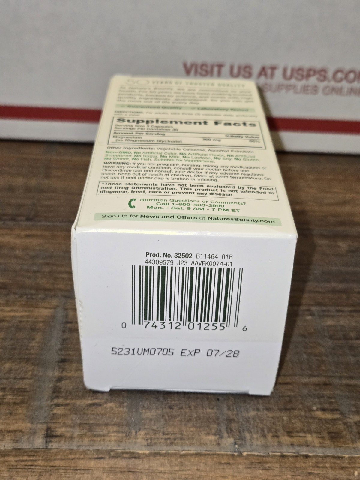 Natures Bounty 360mg Advanced MAGNESIUM GLYCINATE 90 cap High Absorption 07/2028