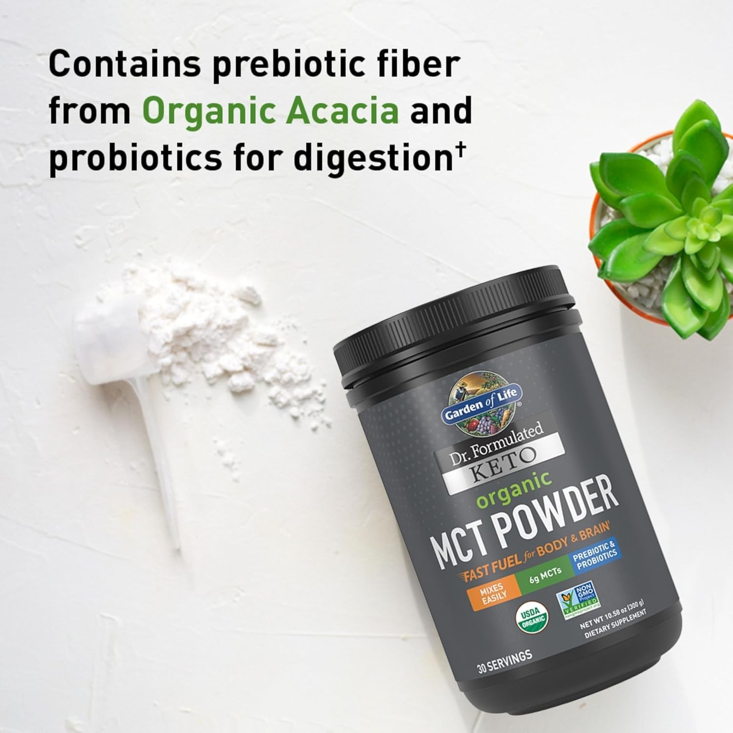 Dr. Formulated Keto Organic MCT Powder – 30 Servings, 6g MCTs from Coconuts p…