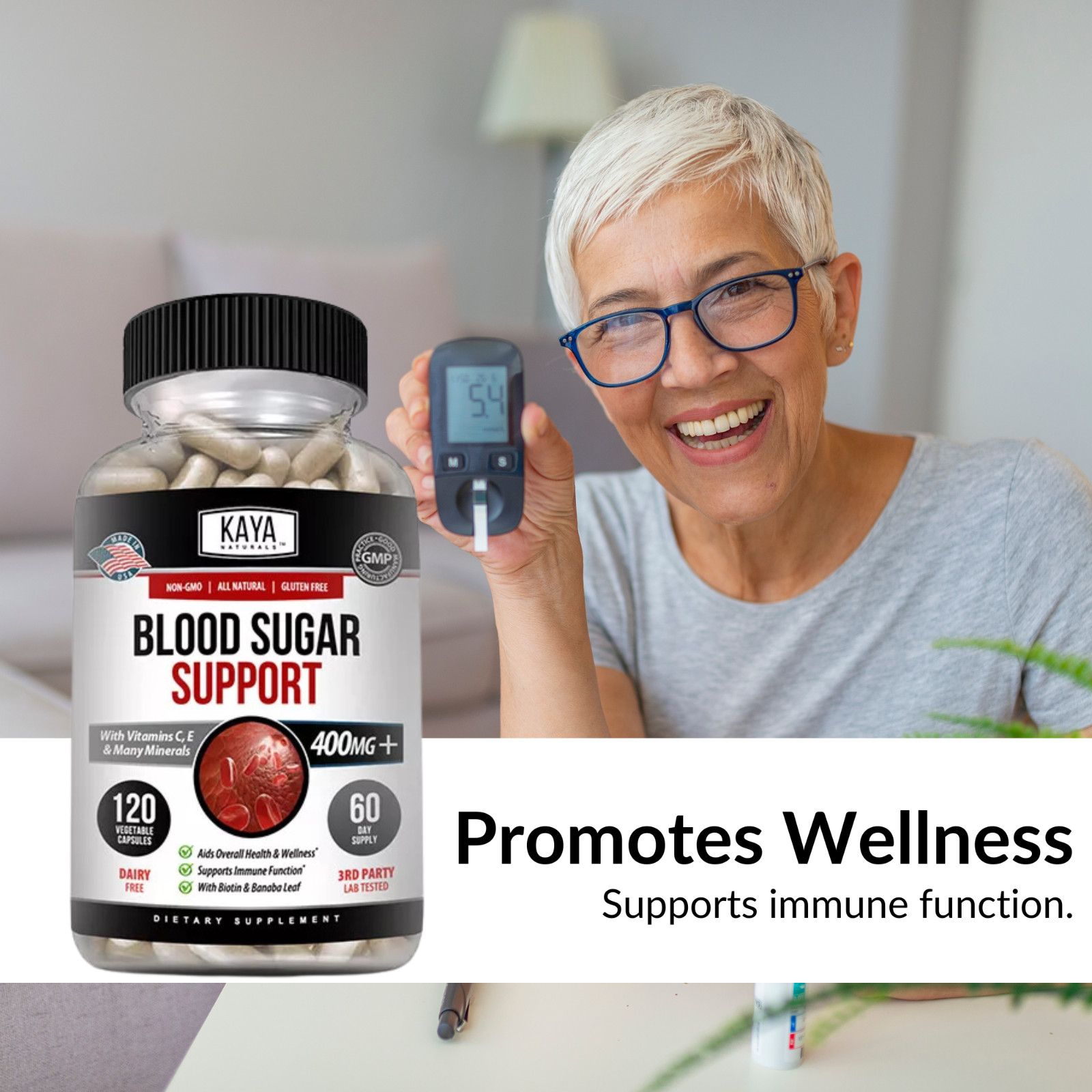 BLOOD SUGAR SUPPORT Alpha Lipoic Acid & Cinnamon 20 Herbs 120 Capsules