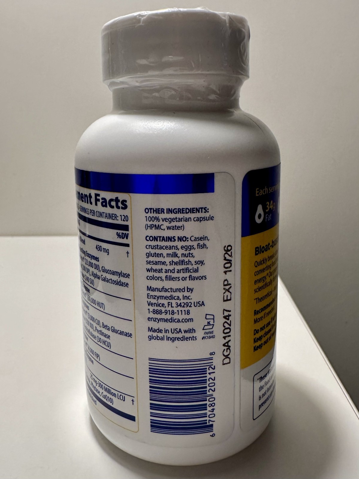 Enzymedica Digest Gold + ATPro 120 Count Maximum Strength *NEW Sealed* Exp 10/26