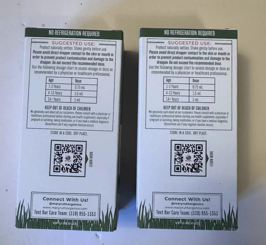 Lot of 2 Mary Ruth’s organic liquid probiotic. 2 oz Bottles. Exp 02/2026