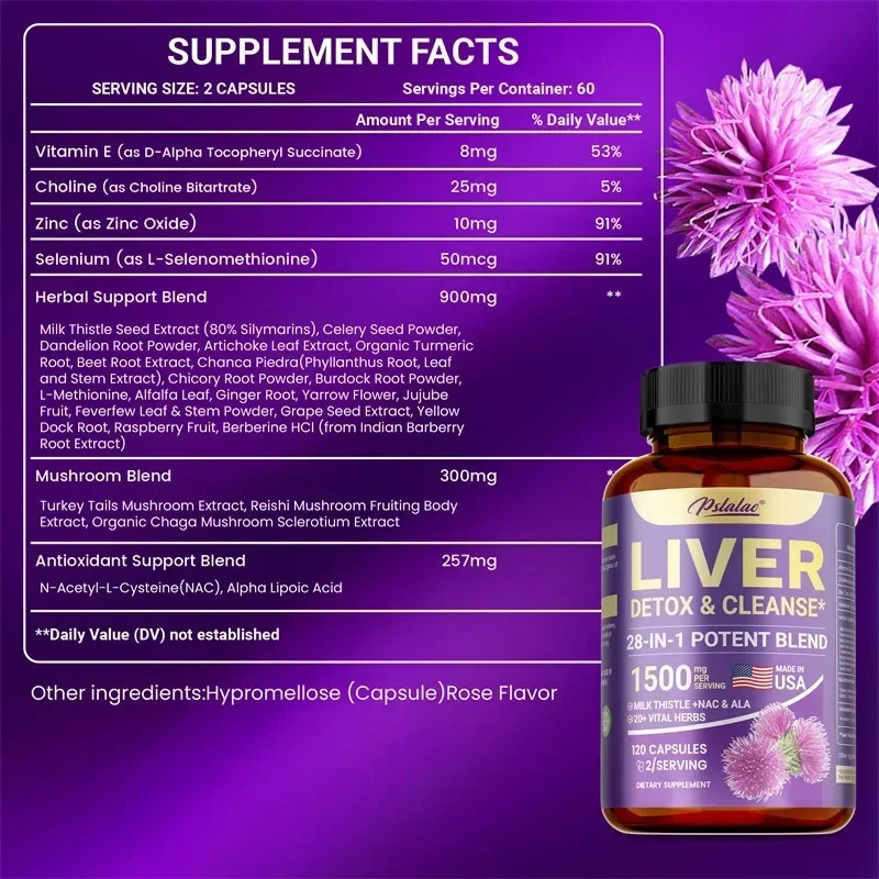 Liver Detox & Cleanse 240pcs – Kidney Health, Liver Cleanse, Detox & Repair