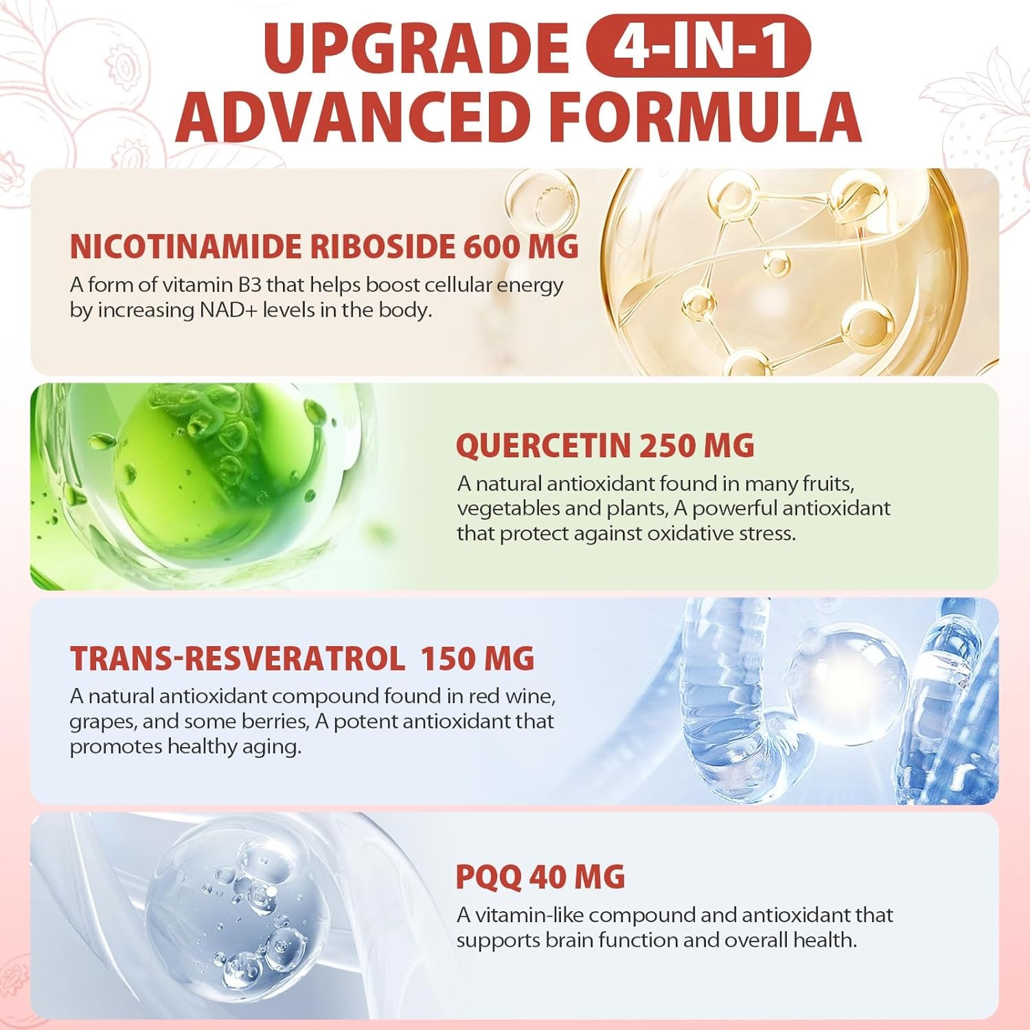 3 Boxes NAD 1000mg Liquid Nicotinamide Riboside Resveratrol Supp 30 Pack each