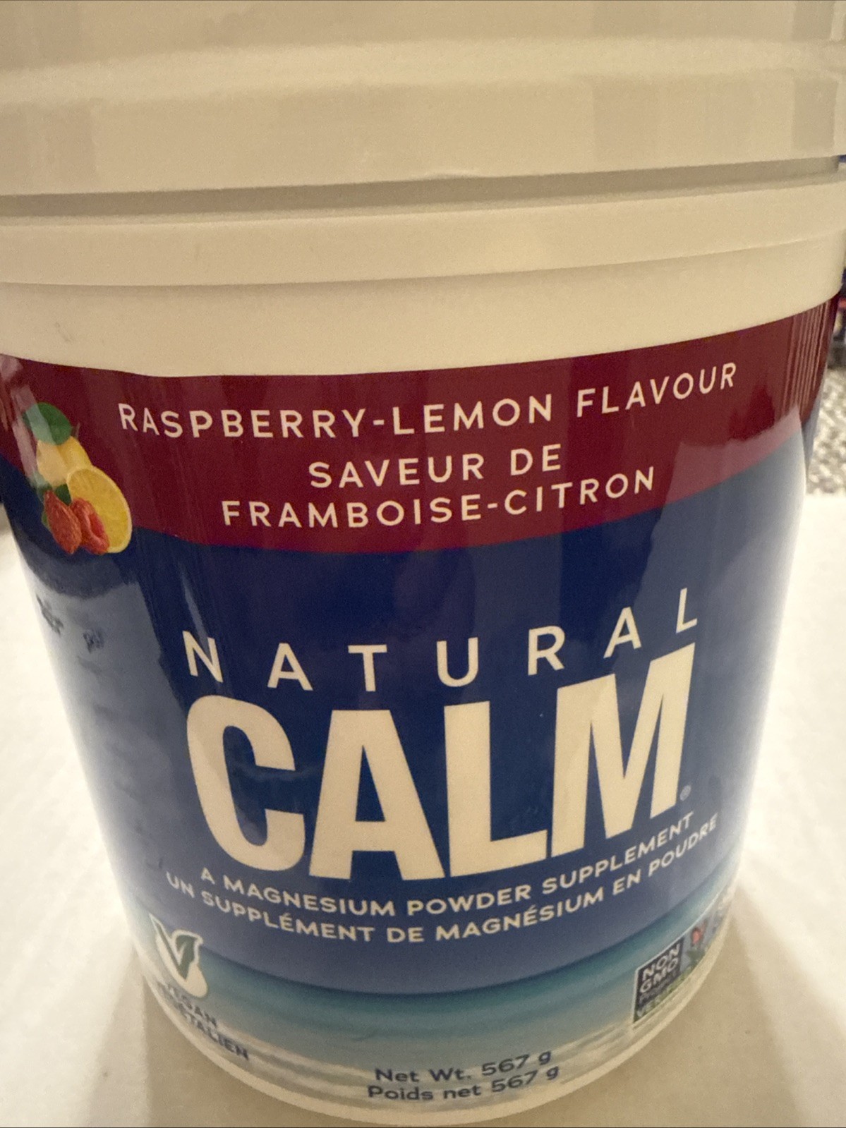 Natural Vitality Calm Magnesium POWDER SUPLEMENT- RASPBERRY LEMON 20 oz.Exp 5/29