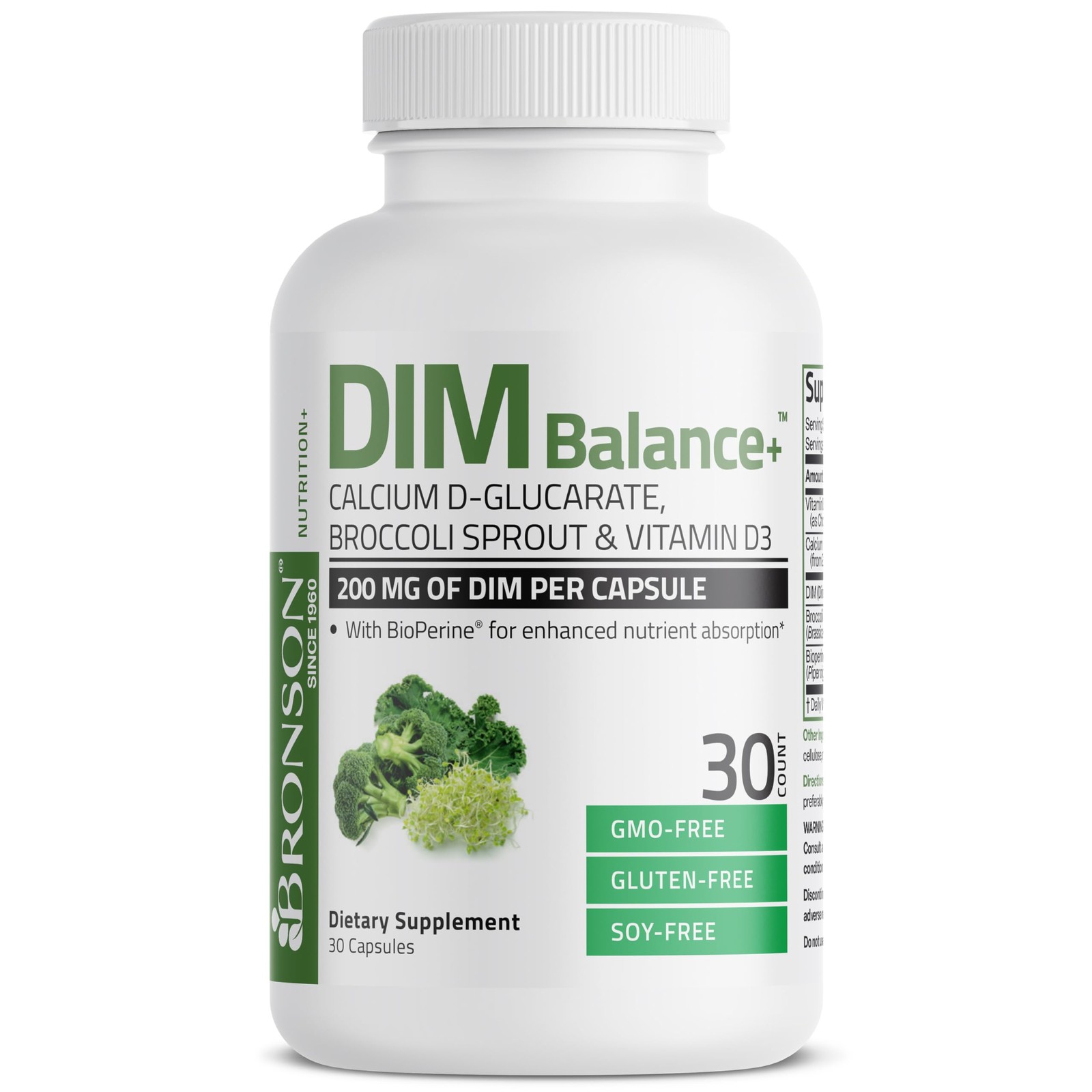Bronson DIM Balance+ Calcium D-Glucarate, Broccoli 30 Count (Pack of 1)