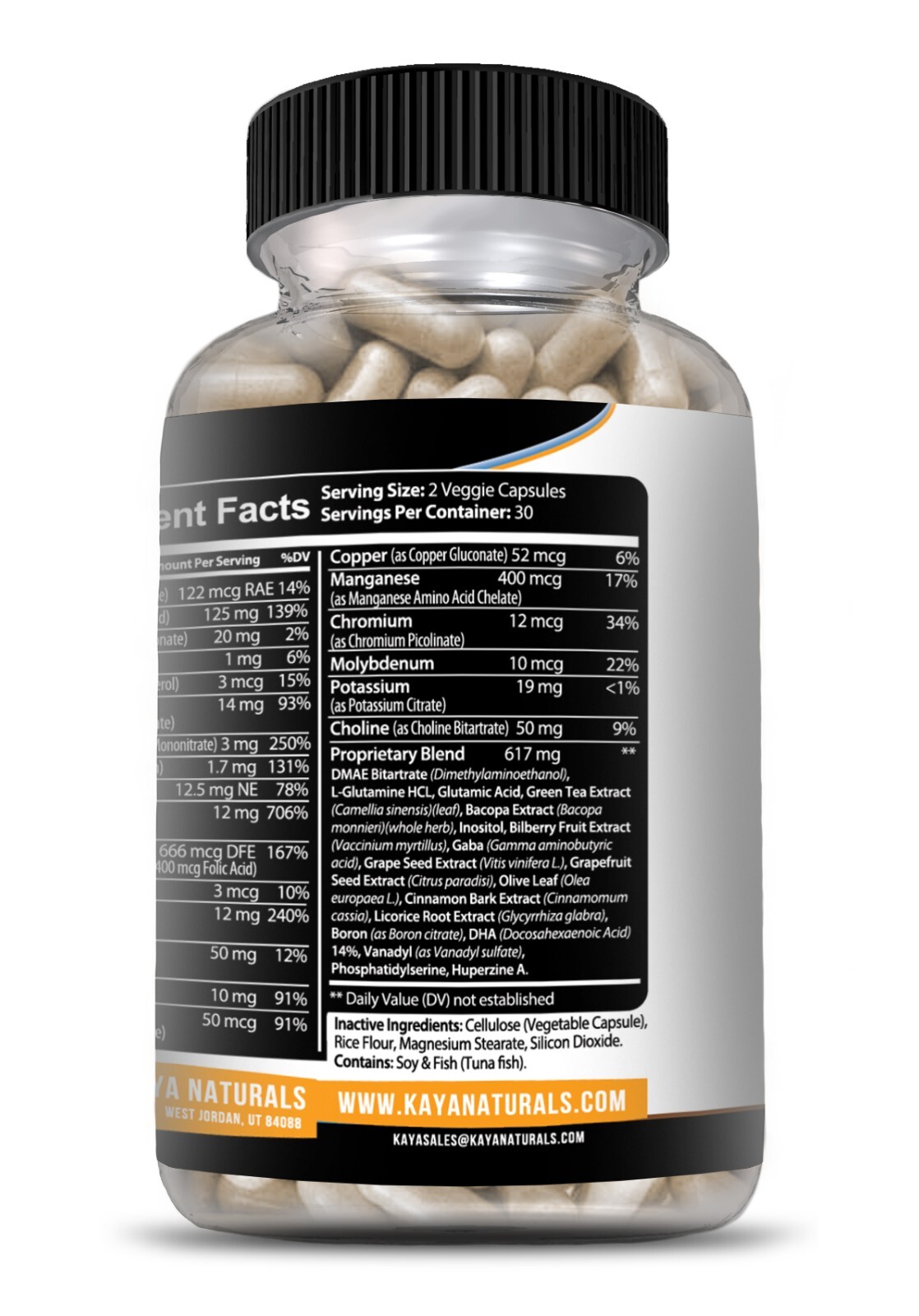 Nootropic Brain Booster 60ct, Healthy Brain Memory Support, Nootropic Supplement