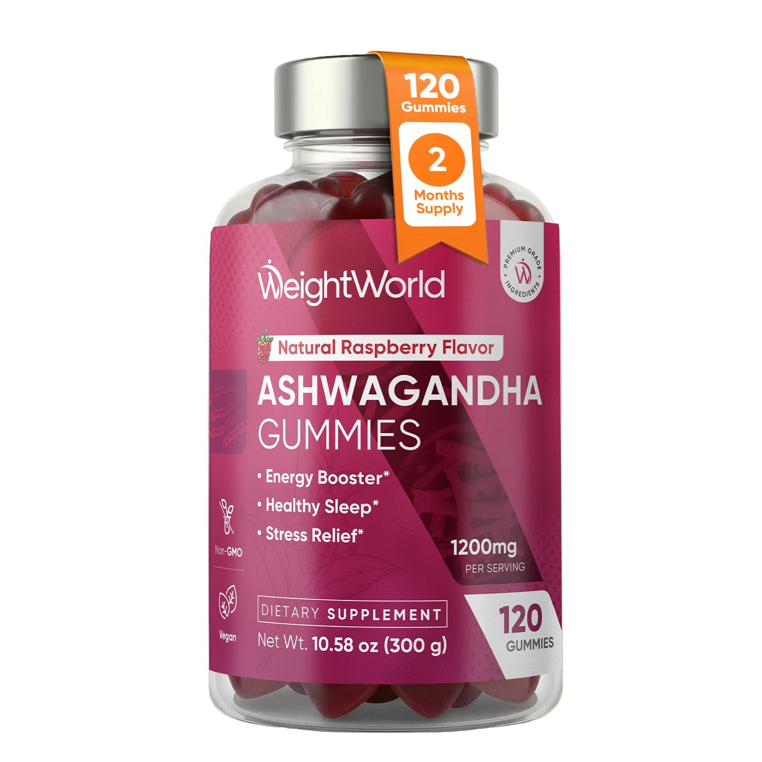 WeightWorld Ashwagandha Gummies for Stress Relief, Healthy Sleep & Energy Boo…