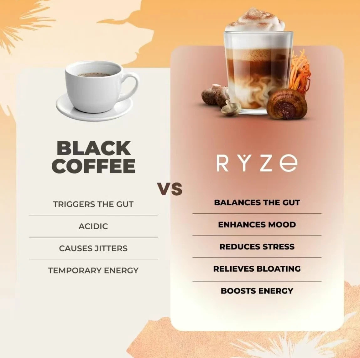 RYZE Mushroom Coffee USDA Organic with 6 Adaptogenic Mushrooms 30 servings New
