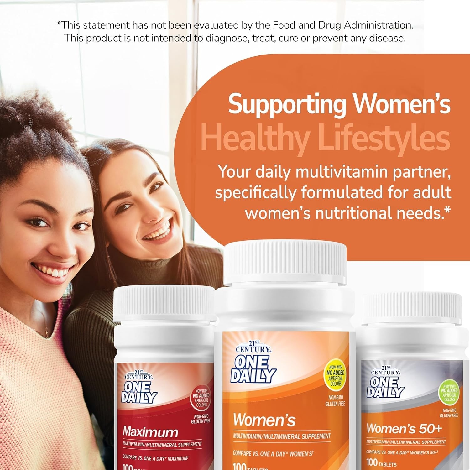 Heart Supporting Daily Multivitamins for Women – 100 Tablets, Sugar-Free Formula