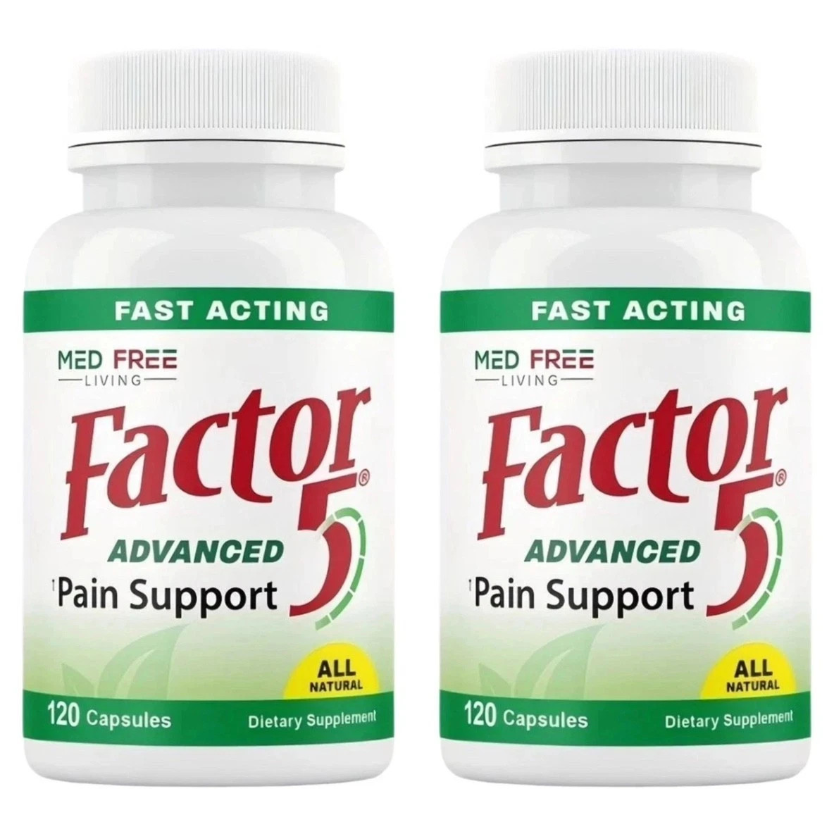120 Factor Living Free 5 Organic Joint and Muscle Support Complex Med Capsules
