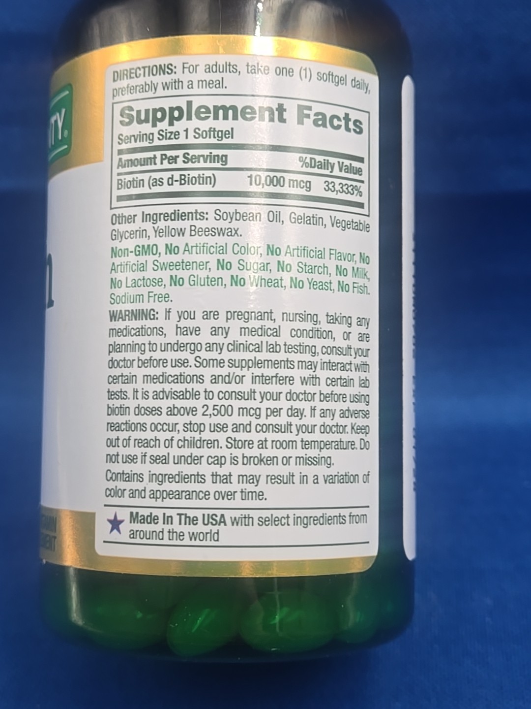 3 Bottles Nature’s Bounty Biotin Rapid Release Softgels 120 Ct 01/2028 Sealed