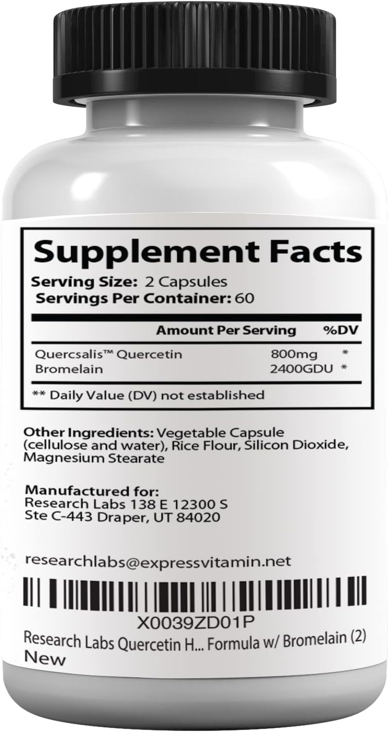 Quercetin with Bromelain – 240 Capsules for Enhanced Absorption & Wellness