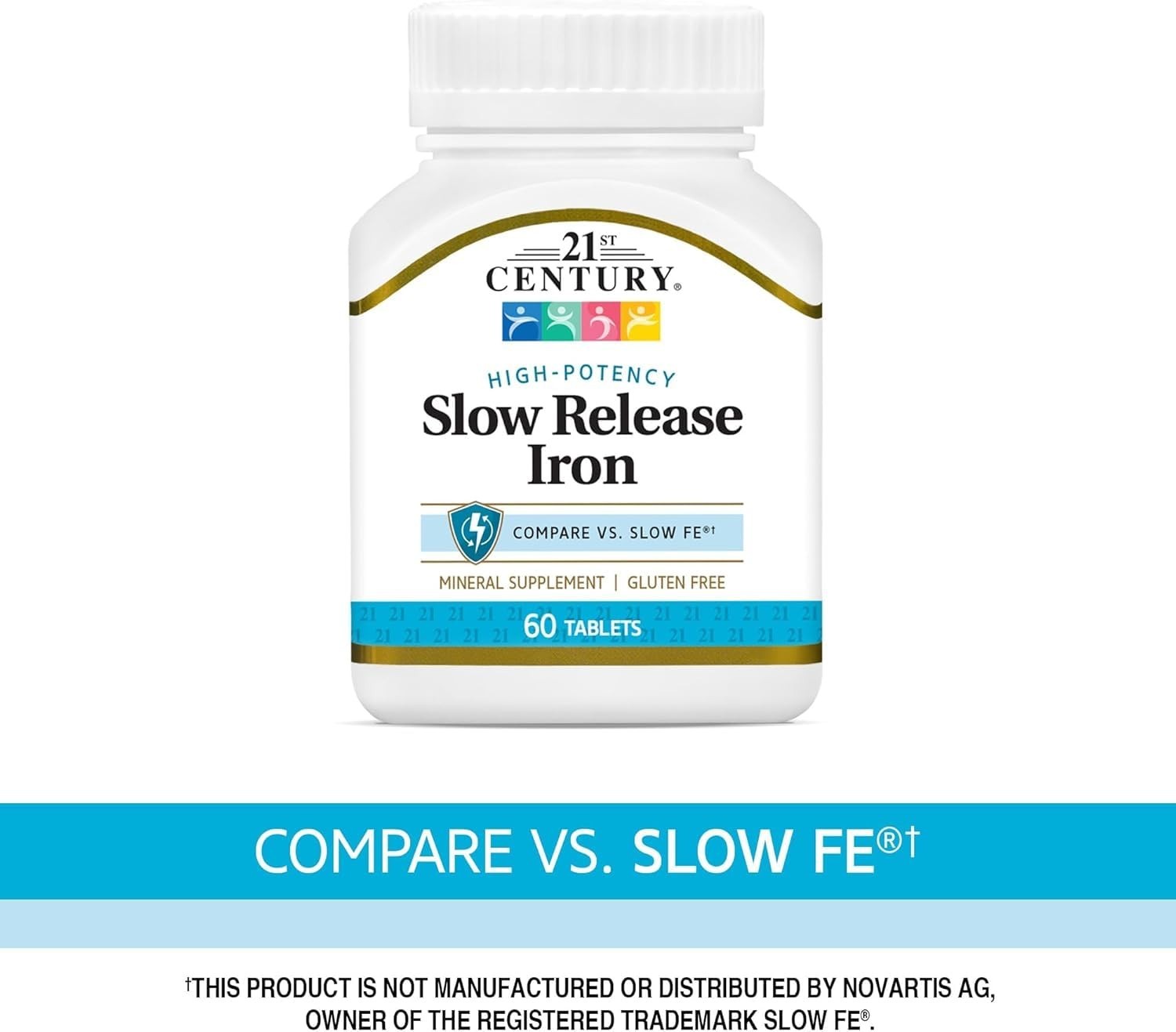 Slow Release Iron Tablets – 60 Count, Pack of 3 – Supports Energy & Blood Health
