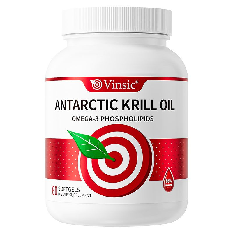 Vinsic Antarctic Krill Oil- Omega 3 EPA, DHA,Astaxanthin- Joints & Heart Health