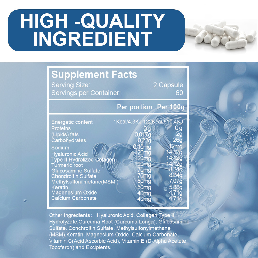 Hyaluronic Acid Capsules | 850 mg | 120 Capsules | Non-GMO |Gluten-Free