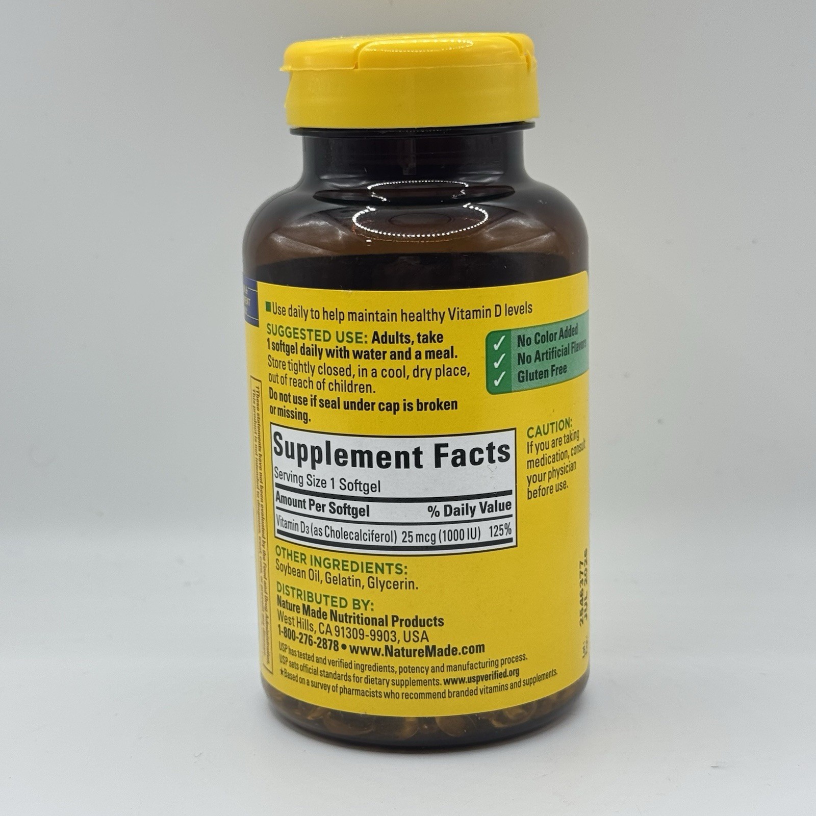 Nature Made Vitamin D3 1000 IU (25 mcg), 300 Ct Ex 07/26