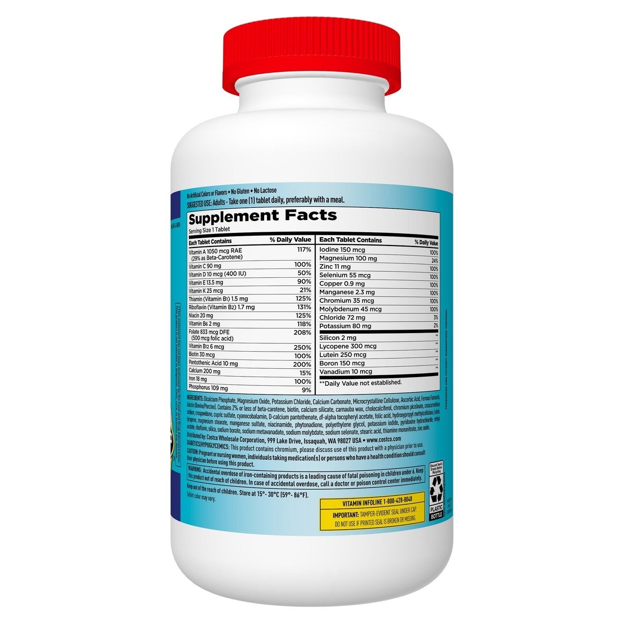 Kirkland Signature Daily Multivitamin & Minerals 500 Tablets