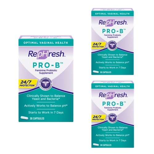 3 Pack – Rephresh Pro B Probiotic Feminine Supplement 30 Capsules – 1 Per Day