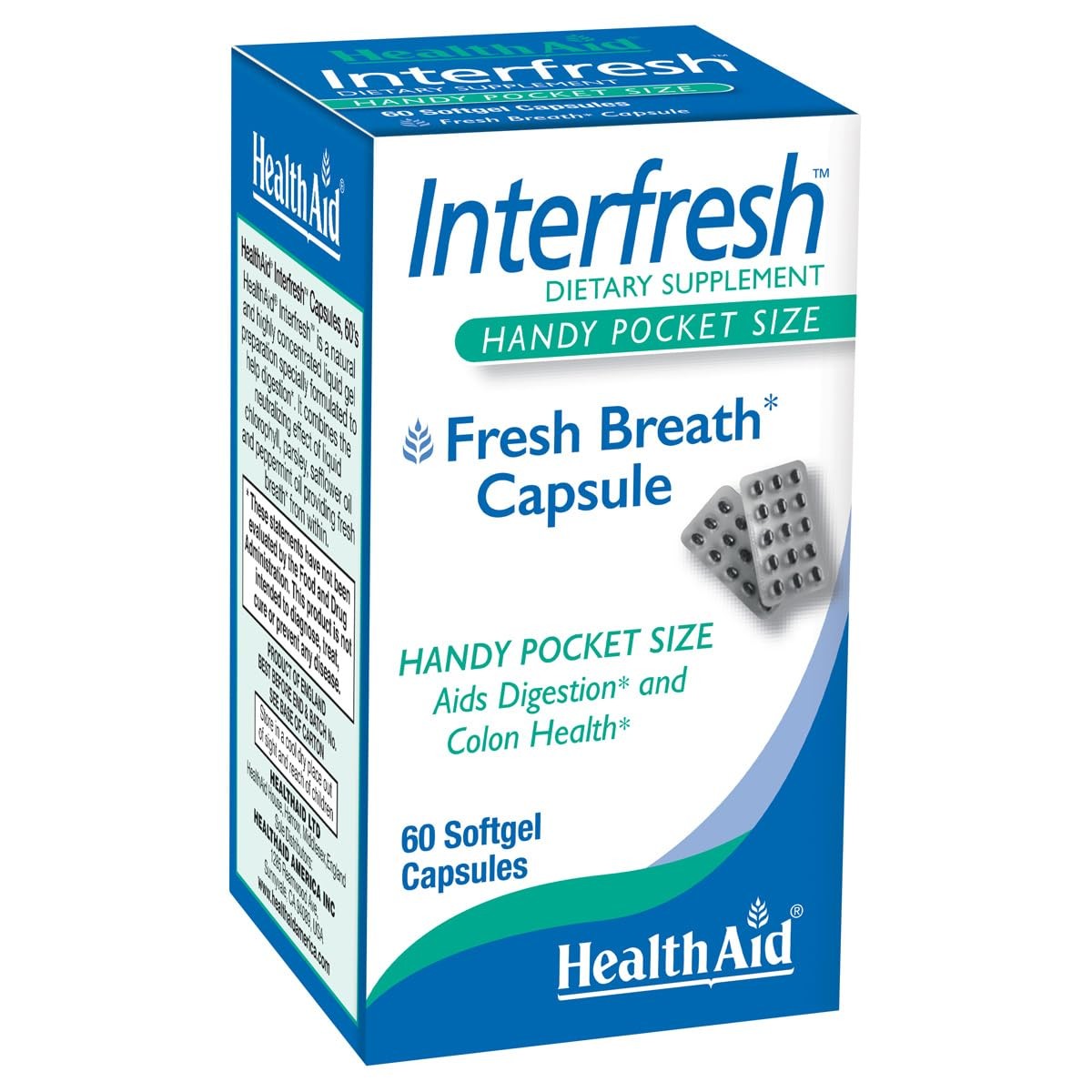 HealthAid Interfresh, 60 Soft Gel Capsules, Twice Daily, Fights Bad Breath an…