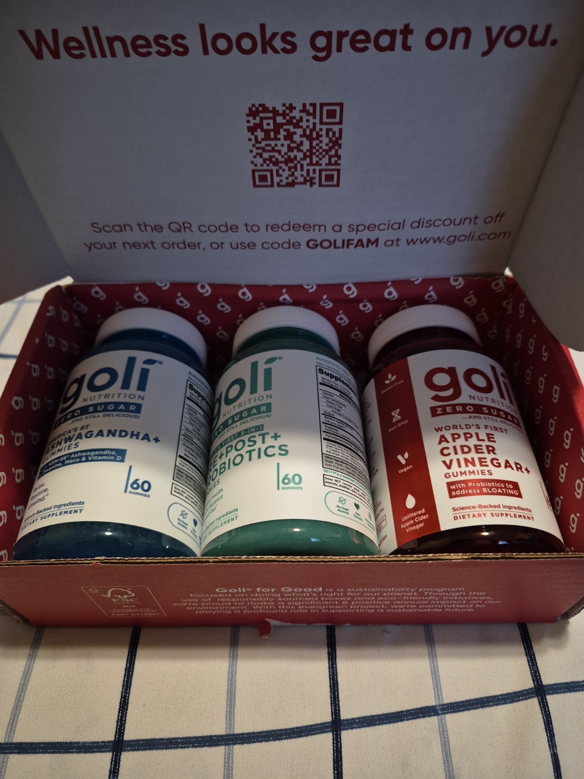 3 Bottles Goli Zero Sugar Best Seller Trio Set Gummies, 60 Counts Per Bottle