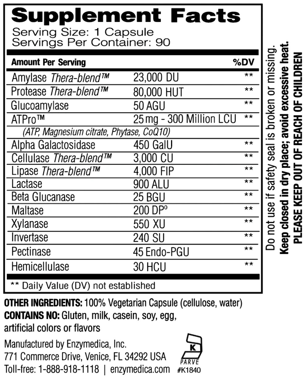 Enzymedica Digest Gold with ATPro – Digestive & Nutrient Support – 45 Capsules