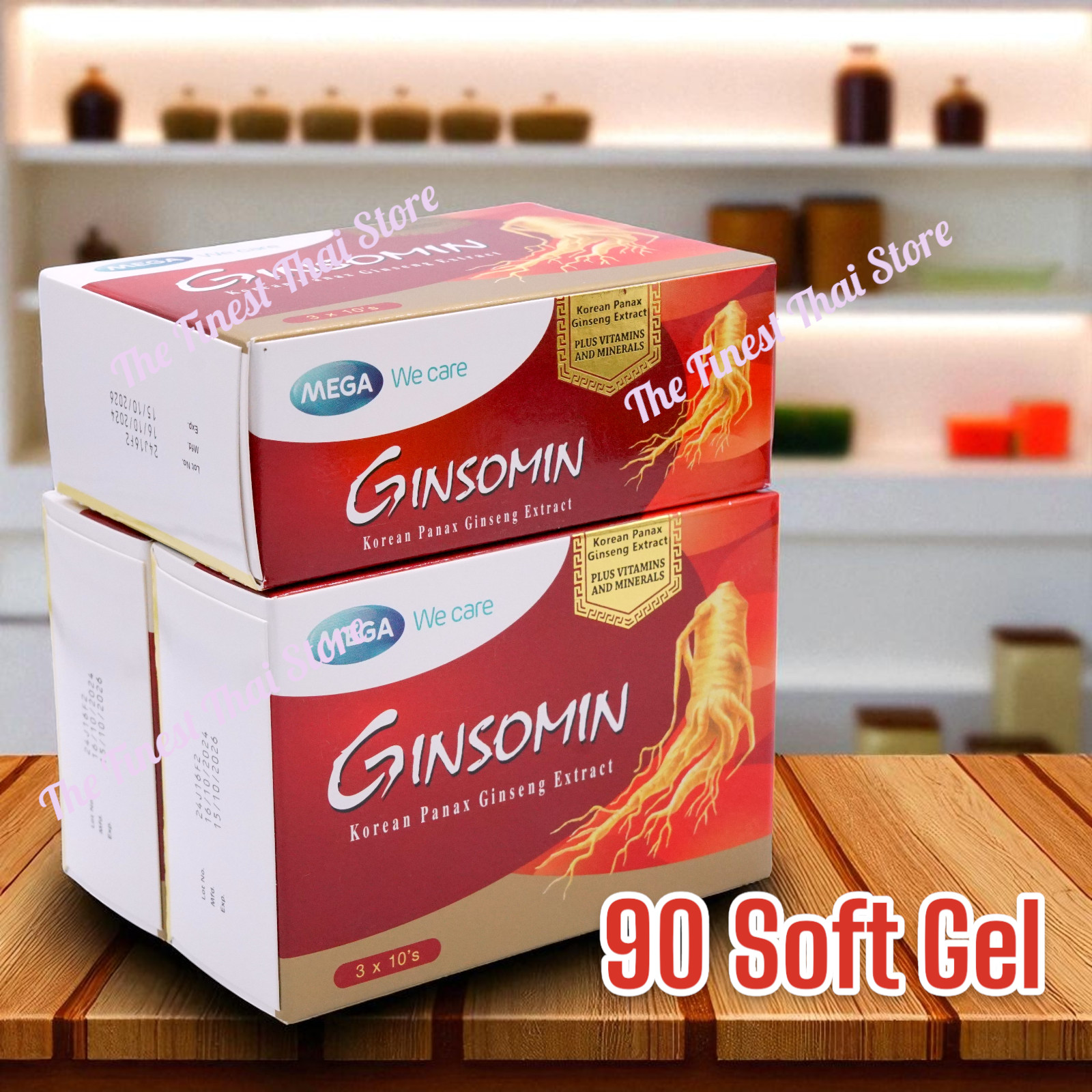Mega We Care Ginsomin Korean Ginseng Extract Plus Multivitamin 90 caps (3 boxes)