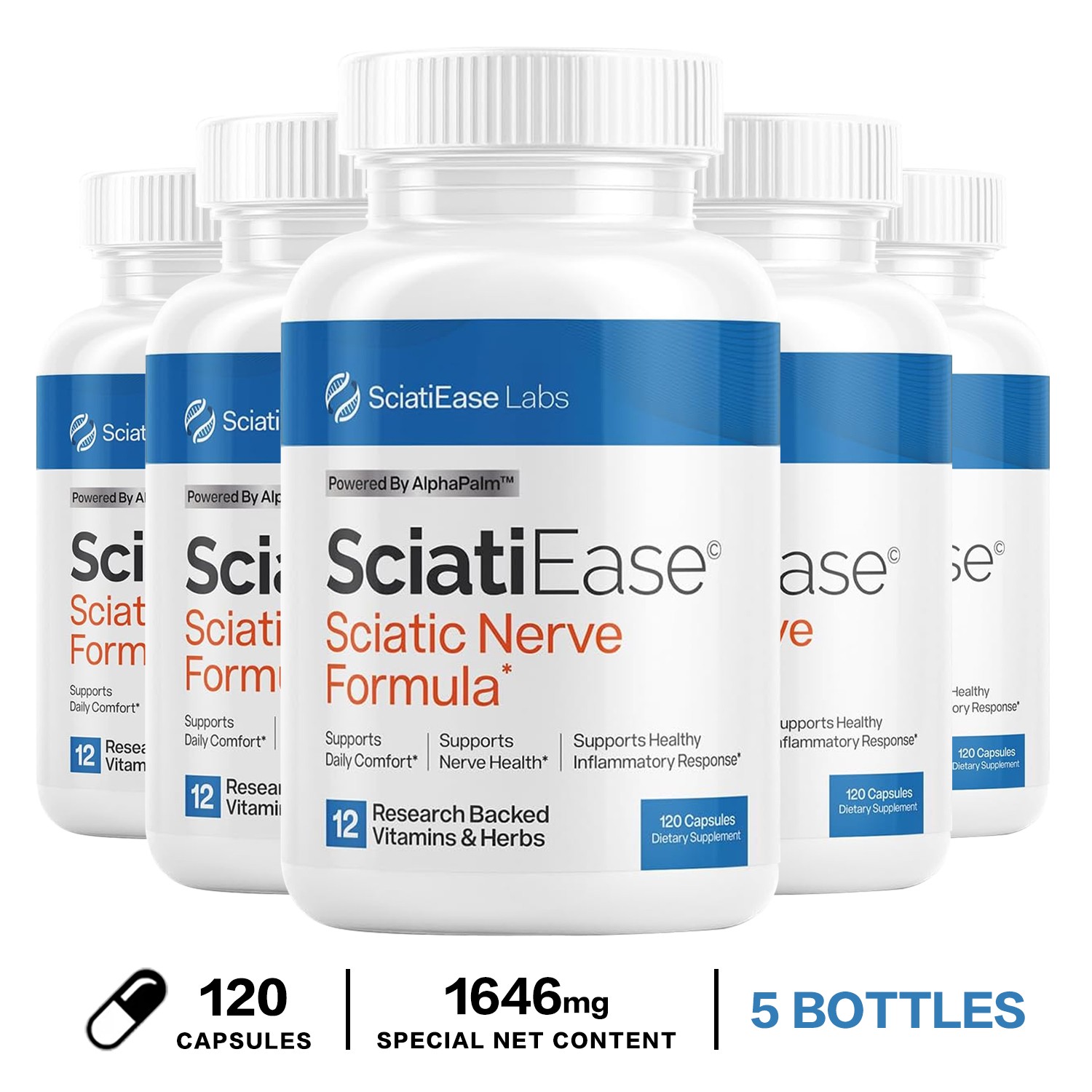 SciatiEase Labs Sciatic Nerve Formula- Build Muscle and Endurance, Improve Sleep