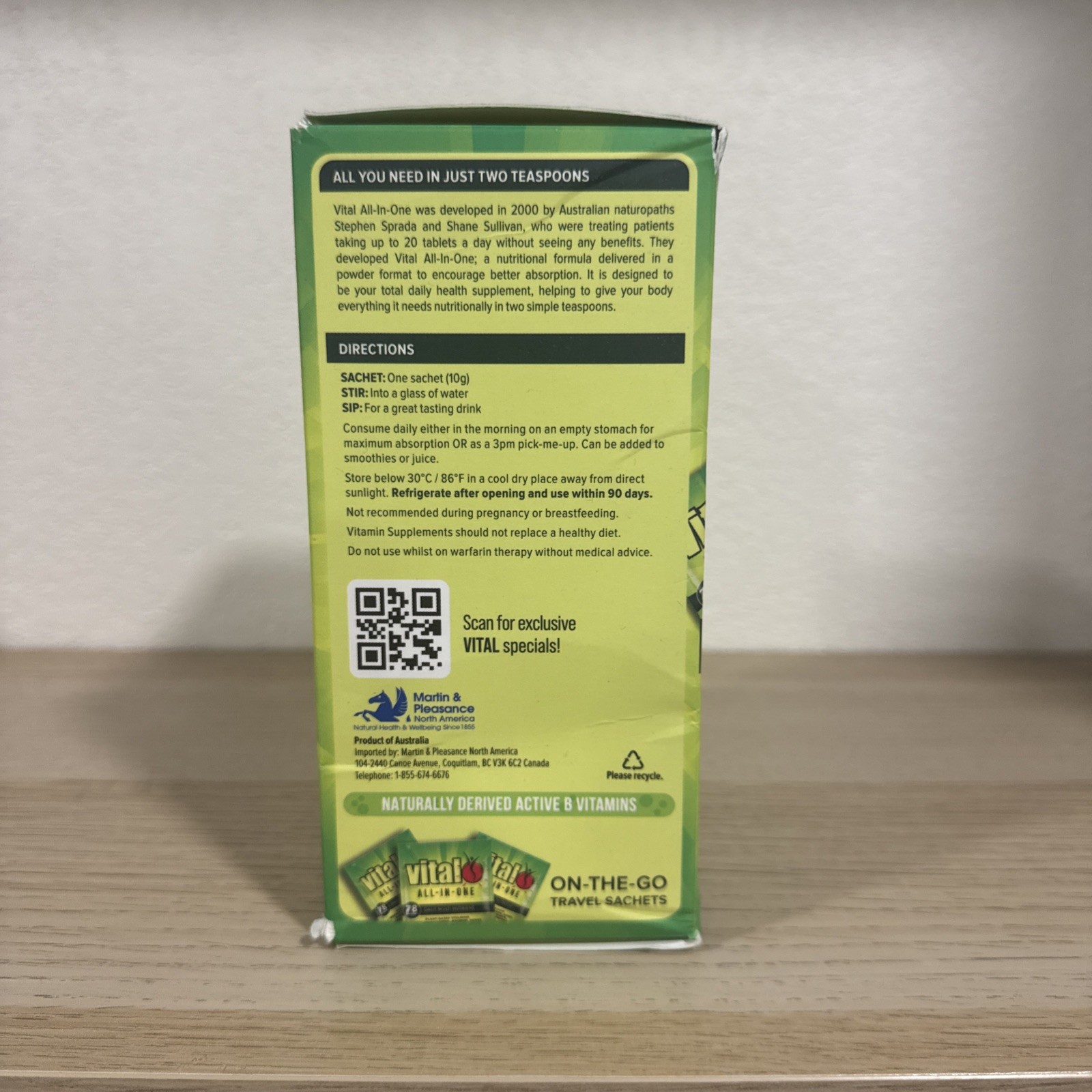 Vital All – In – One Daily Multi Nutrient On The Go Travel Sachets Exp 05/2027
