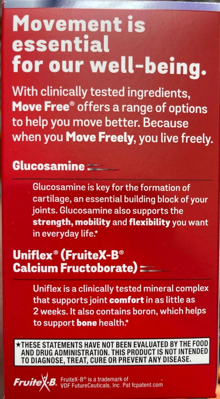 Schiff Move Free advanced Glucosamine & FruiteX-B 200 tablets Exp 8/2028