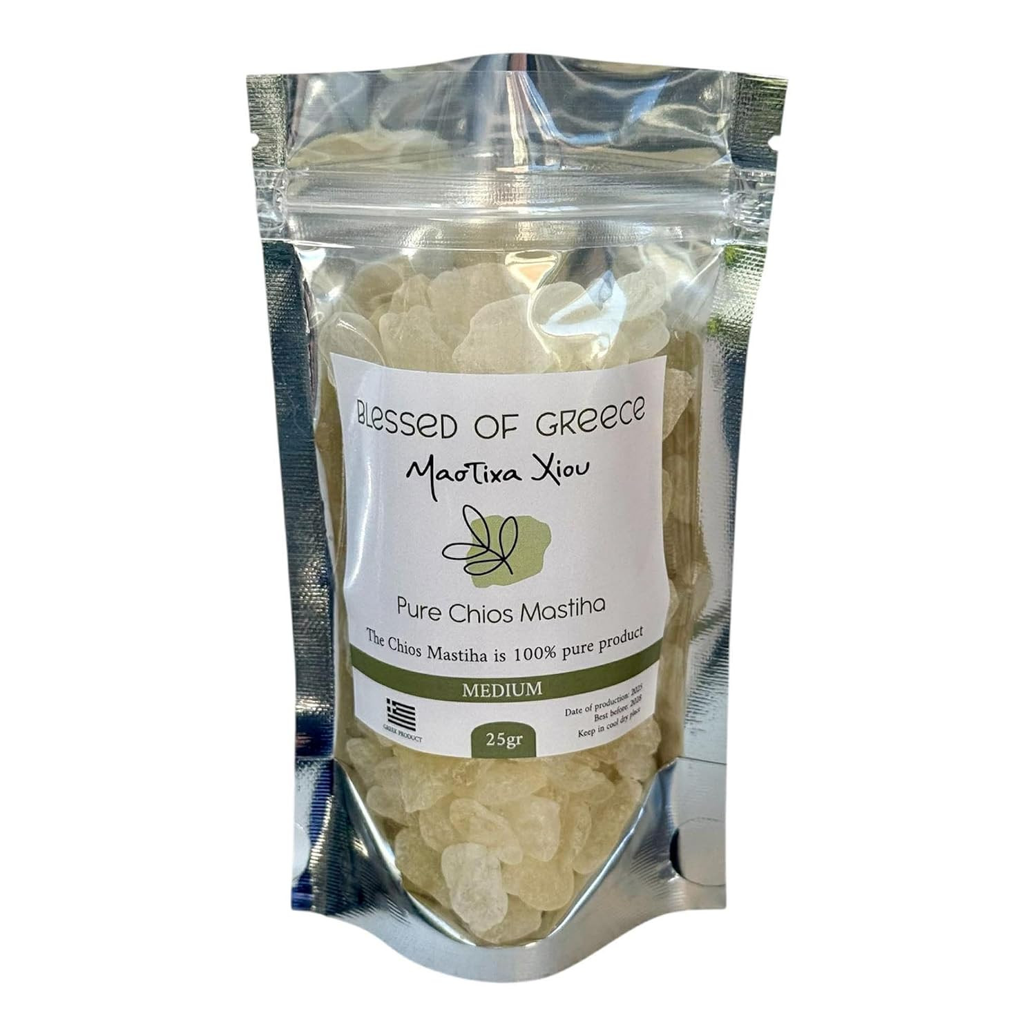 Chios Mastiha Pack 25Gr (0.88Oz) Medium Tears – 100% Pure Mastic Gum from Mastic