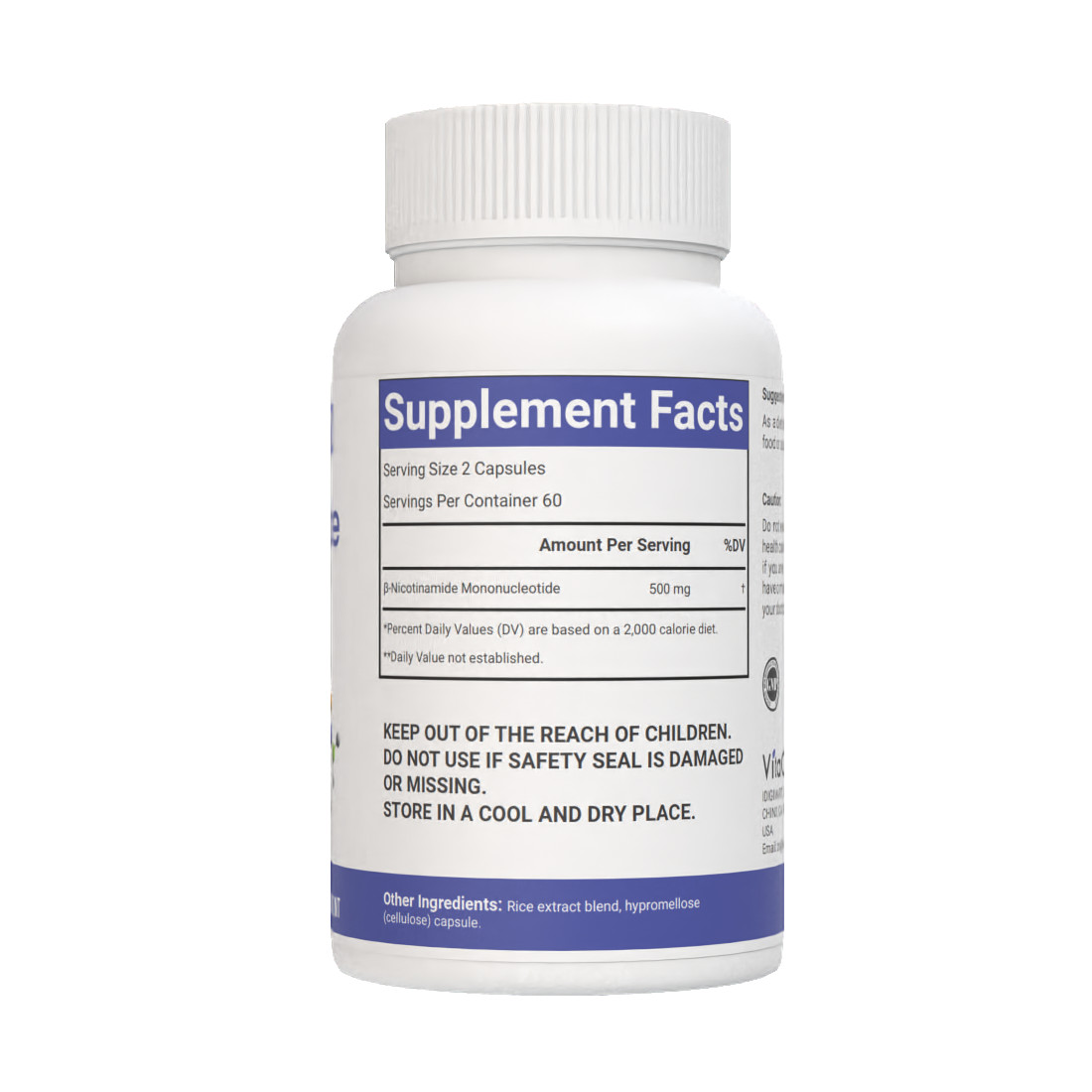 VitaCosmoX Niacinamide (Vitamin B3) 500mg, 120 Capsules Flush Free, Gluten Free