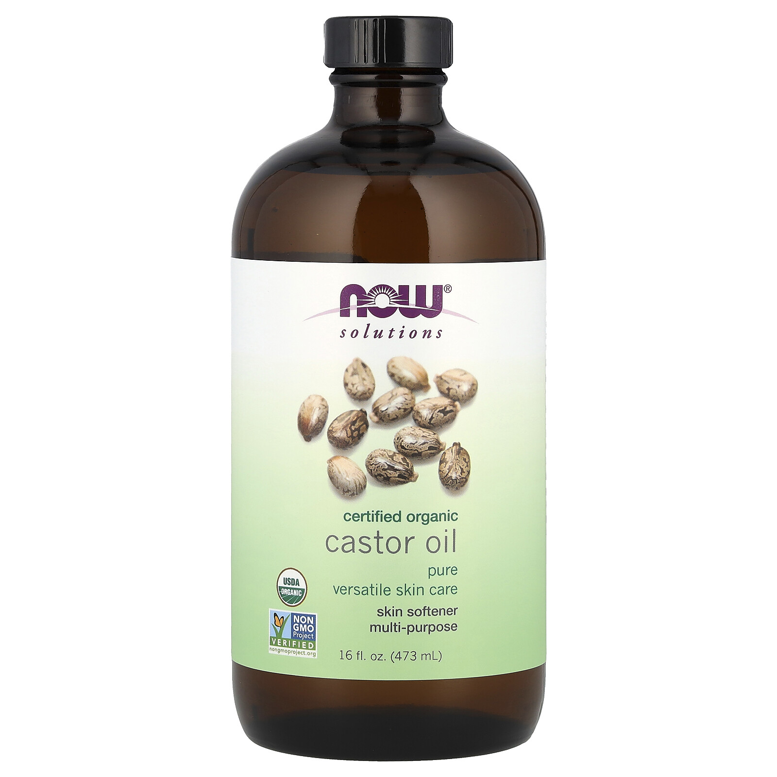 Solutions, Certified Organic Castor Oil, 16 fl oz (473 ml)