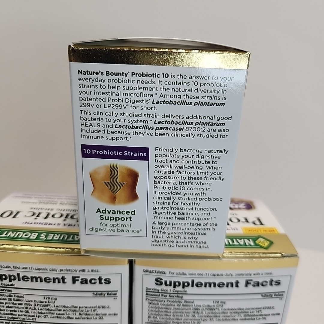 3 Boxes Nature’s Bounty Ultra Strength Probiotic 10 Exp: 01/26 New 30 Capsules