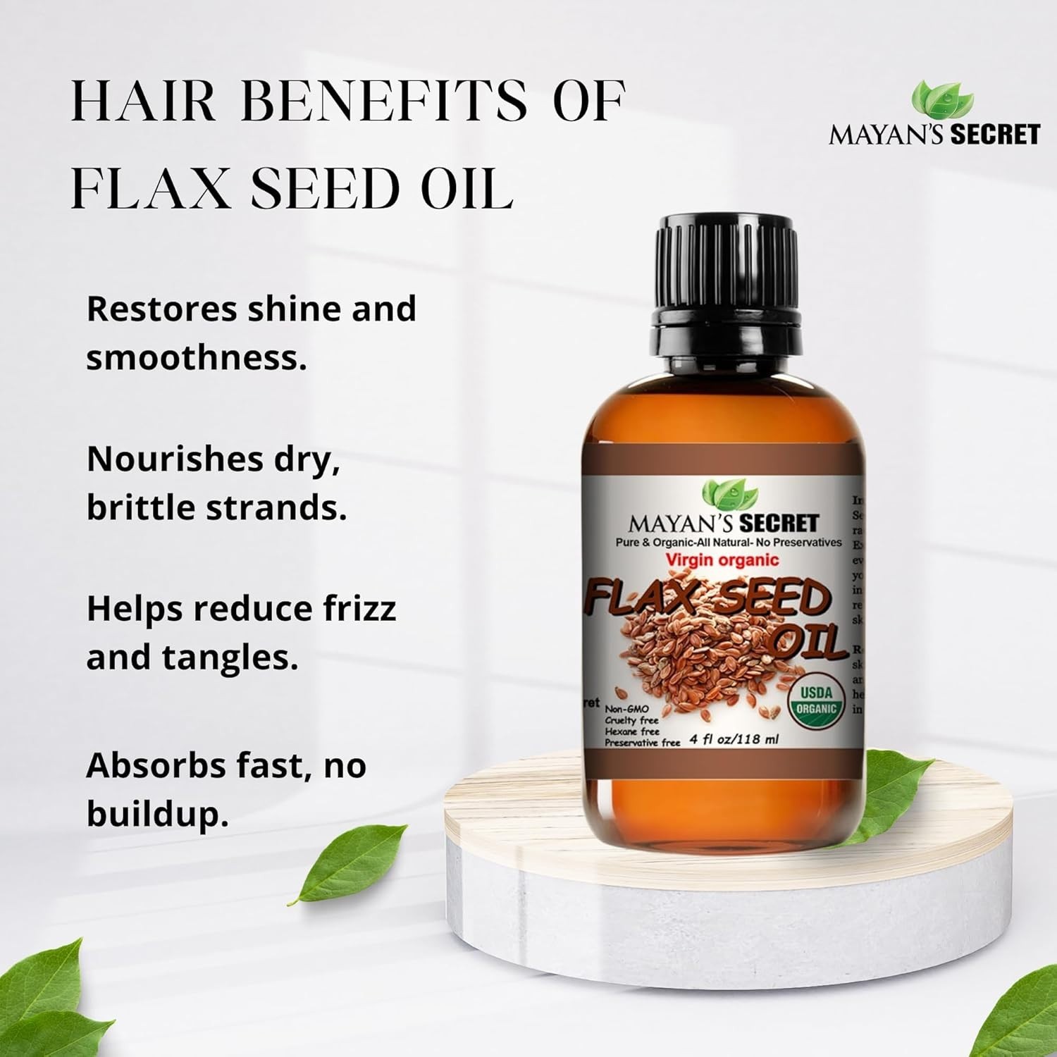 Flax Oil Organic Flaxseed Oil Cold Pressed Unrefined Virgin USDA Certified